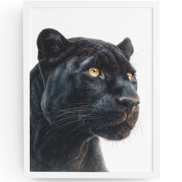 Creative Path Studios Other - Watercolor Black Jaguar Wall Art Print Unframed - Majestic Jungle Elegance